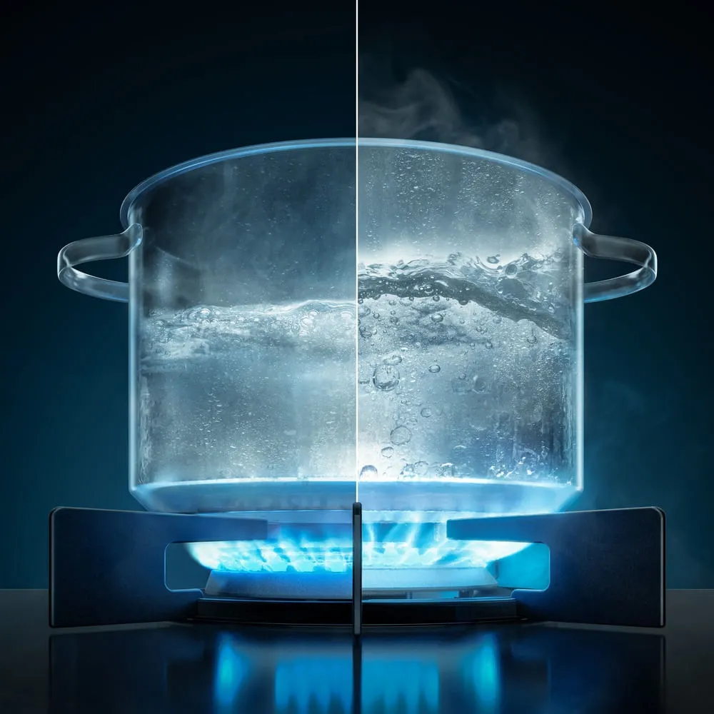 Fogão 5 bocas Electrolux Preto Efficient Mesa de Vidro, PerfectCook e Grades de Ferro (FE5GB)