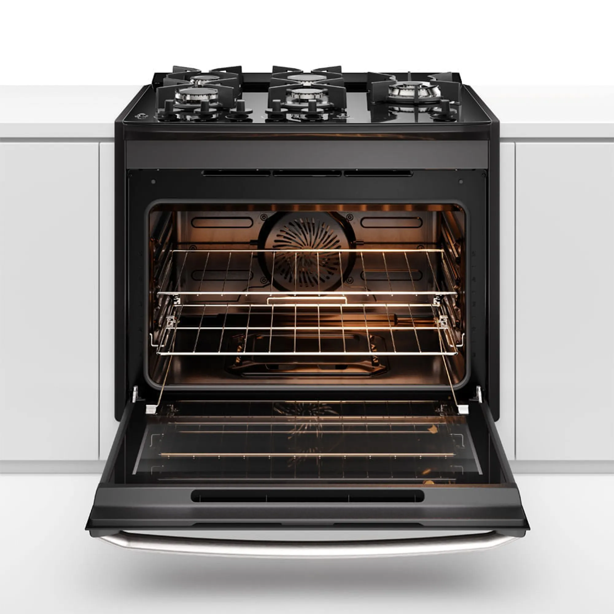 Fogão de Embutir 5 bocas Electrolux Preto Experience com Mesa de Vidro, Grill e PerfectCook360 (FE5EB)