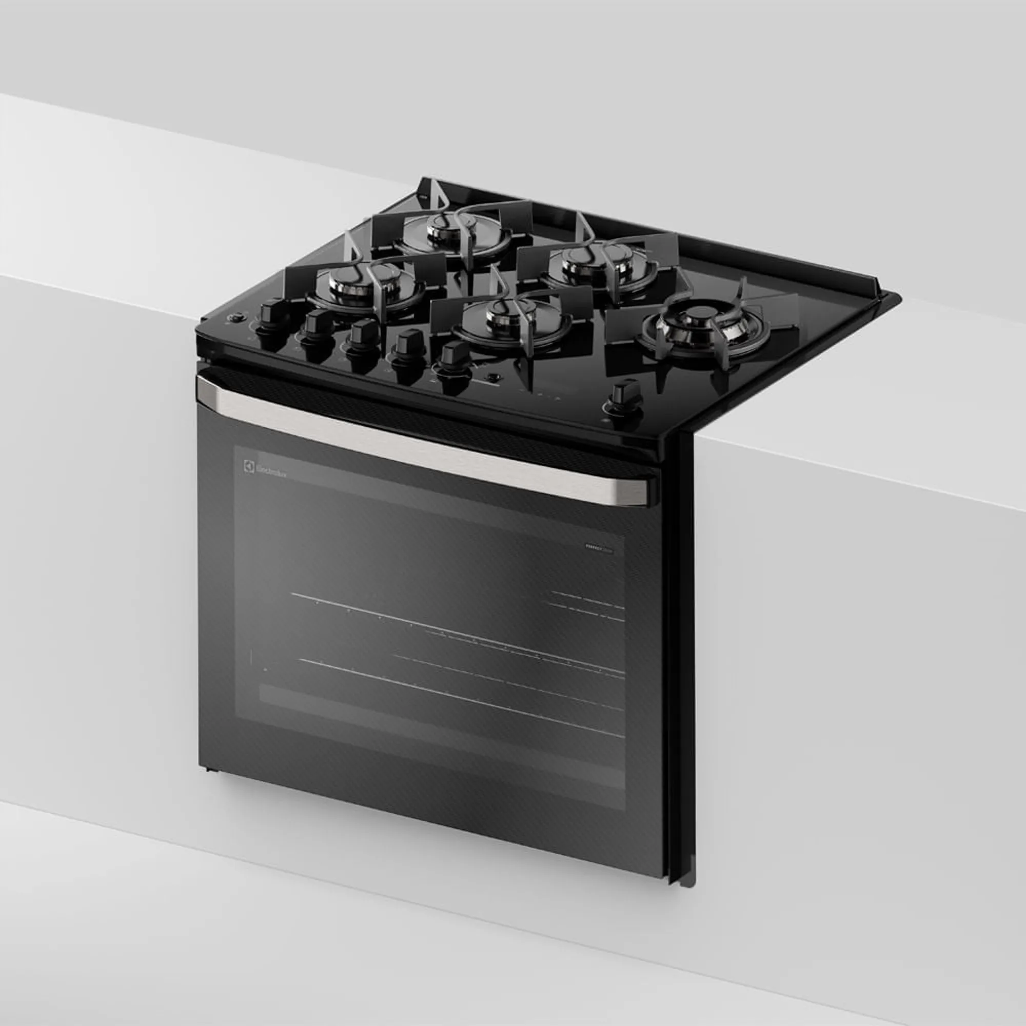 Fogão de Embutir 5 bocas Electrolux Preto Experience com Mesa de Vidro, Grill e PerfectCook360 (FE5EB)