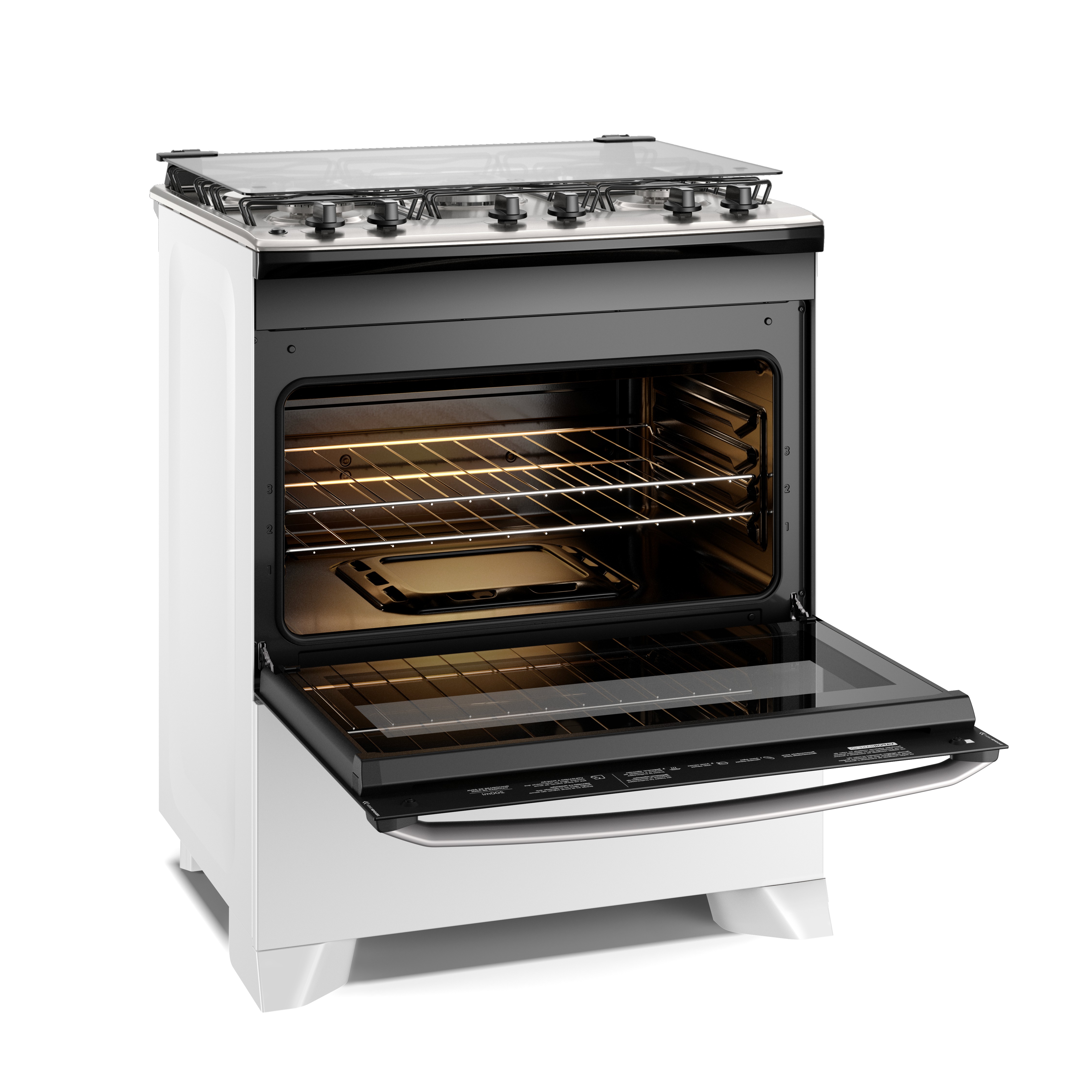 Fogão 5 bocas Electrolux Branco Efficient Mesa Inox, PerfectCook e VaporBake® (FE5IW)