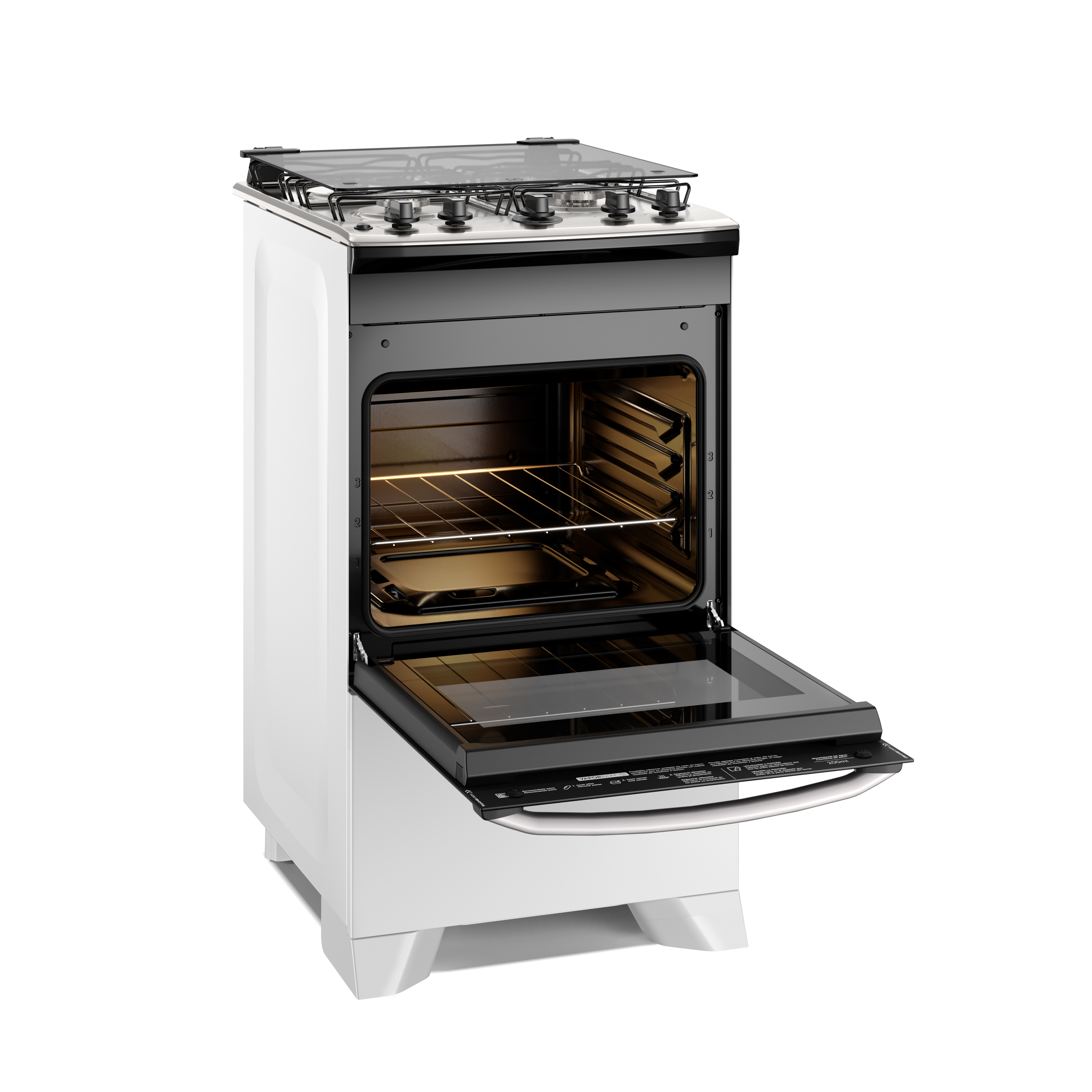 Fogão 4 bocas Electrolux Efficient Branco Mesa Inox, PerfectCook e VaporBake® (FE4IW)