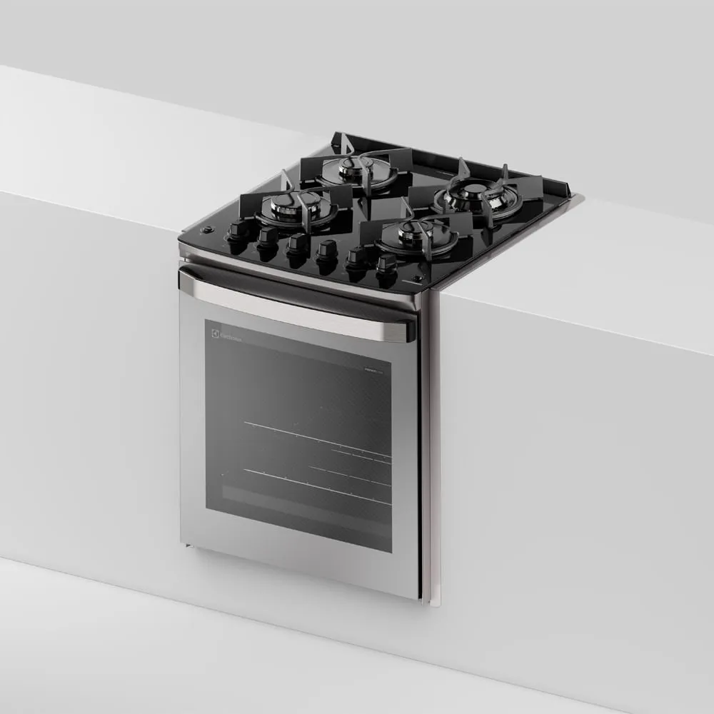 Fogão de Embutir 4 bocas Electrolux Cinza Experience Mesa de Vidro, Grill e PerfectCook360 (FE4EG)