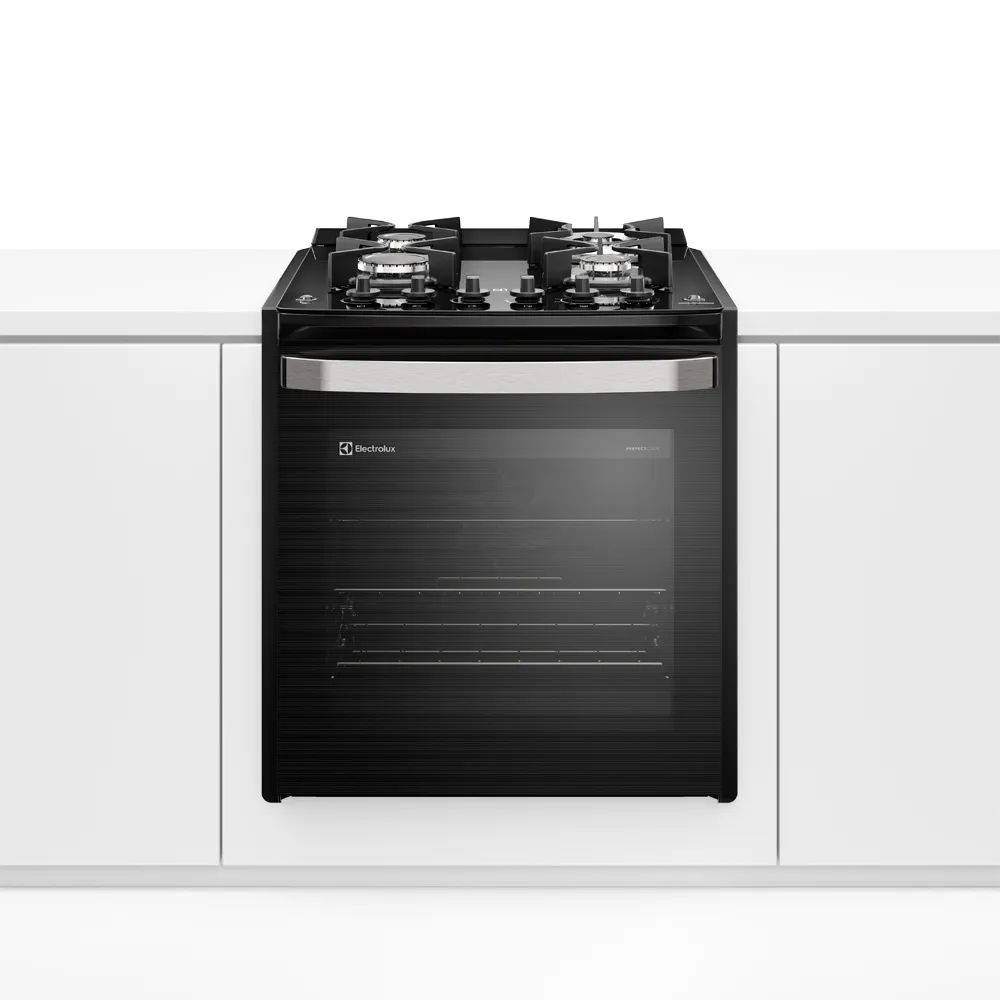 Fogão de Embutir 4 Bocas Electrolux Preto Experience Mesa de Vidro, Grill e PerfectCook360 (FE4EB)