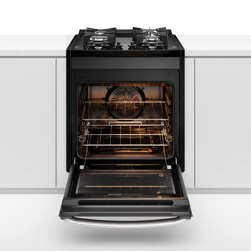 Fogão de Embutir 4 Bocas Electrolux Preto Experience Mesa de Vidro, Grill e PerfectCook360 (FE4EB)