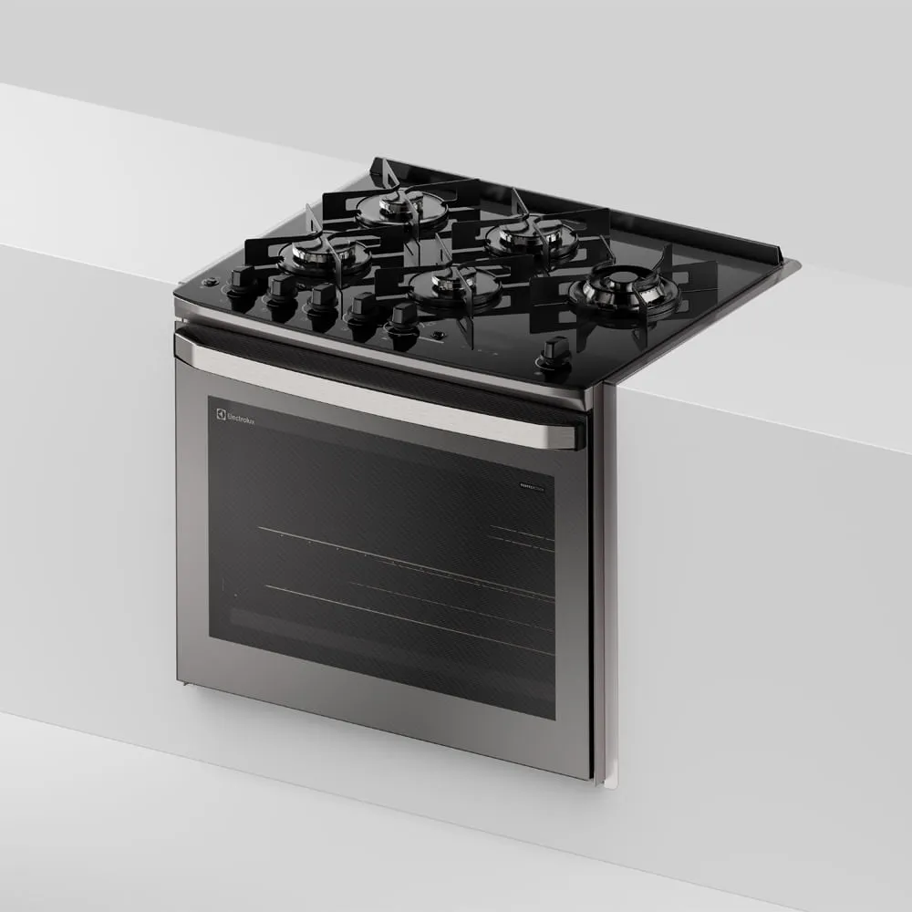 Fogão de Embutir 5 bocas Electrolux Cinza Experience Mesa Vidro, Grill e PerfectCook360 (FE5EG)