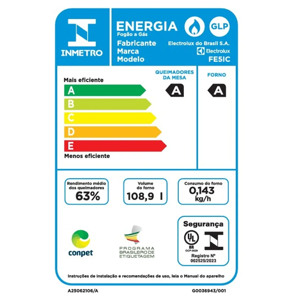 Fogão 5 bocas Electrolux Cinza Efficient com Mesa Inox, PerfectCook e VaporBake (FE5IC)