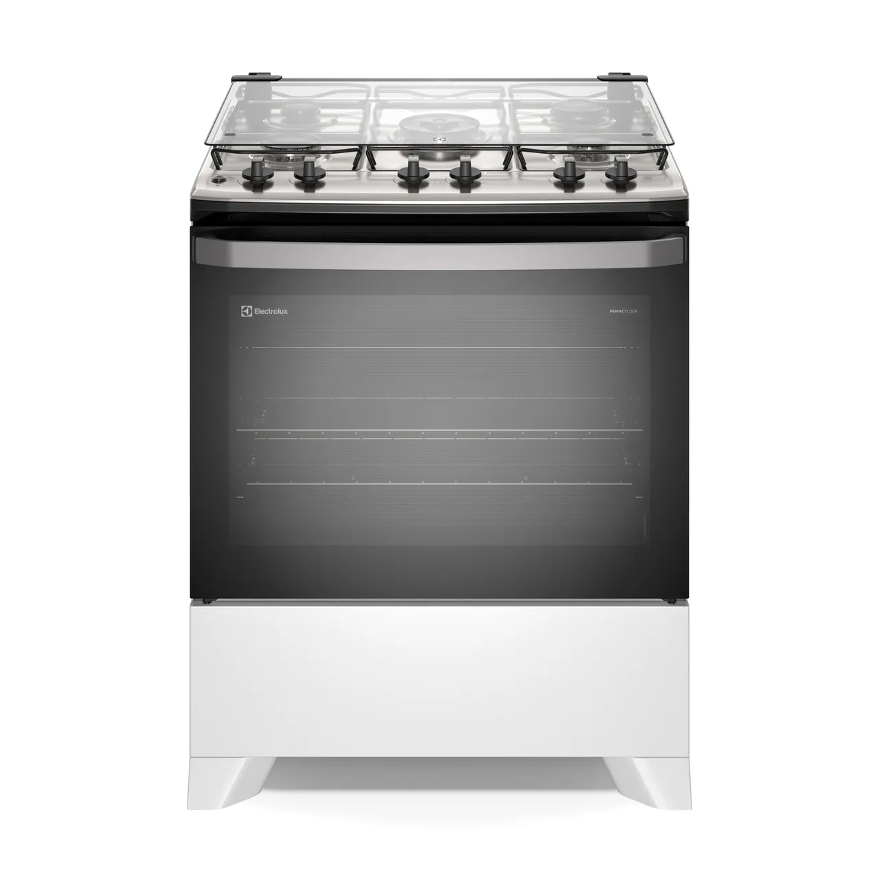 Fogão 5 bocas Electrolux Branco Efficient com Mesa Inox, PerfectCook e VaporBake (FE5IB)