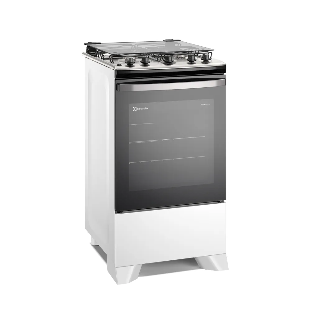 Fogão 4 bocas Electrolux Branco Efficient com Mesa Inox, PerfectCook e VaporBake (FE4IB)