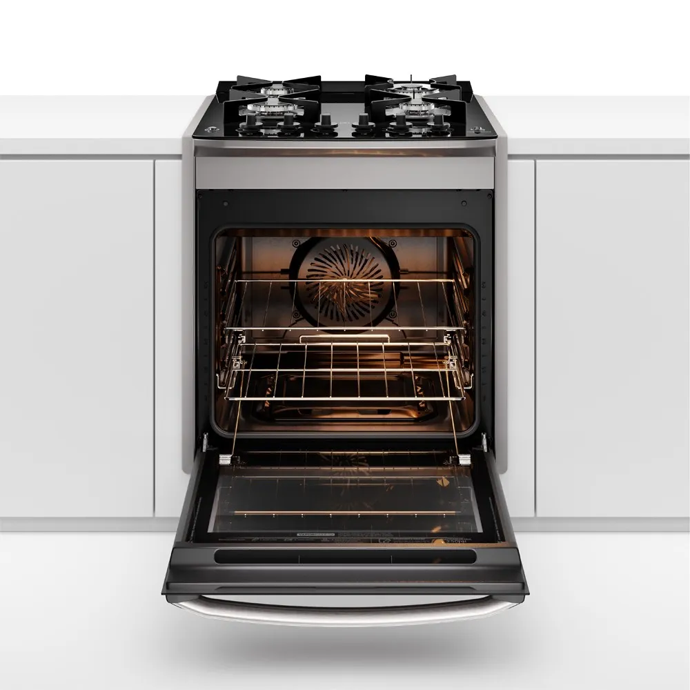 Fogão de Embutir 4 bocas Electrolux Cinza Experience Mesa Vidro, Grill e VaporBake (FE4EC)