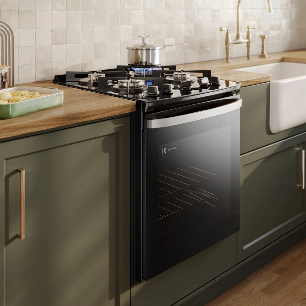 Fogão de Embutir 4 bocas Electrolux Preto Experience Mesa de Vidro e Tripla Chama (FE4BP)