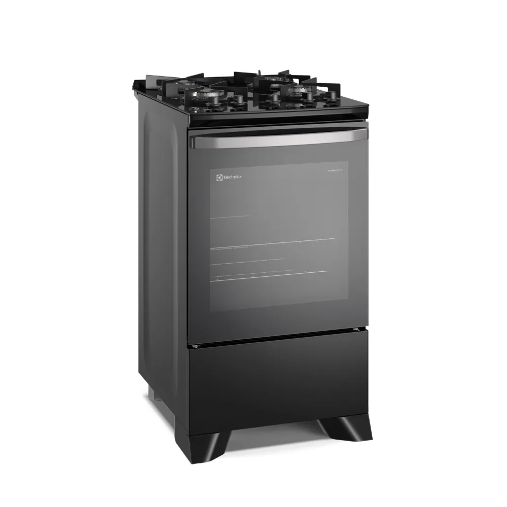 Fogão 4 bocas Electrolux Preto Efficient Mesa de Vidro, PerfectCook e Tripla Chama (FE4GP)