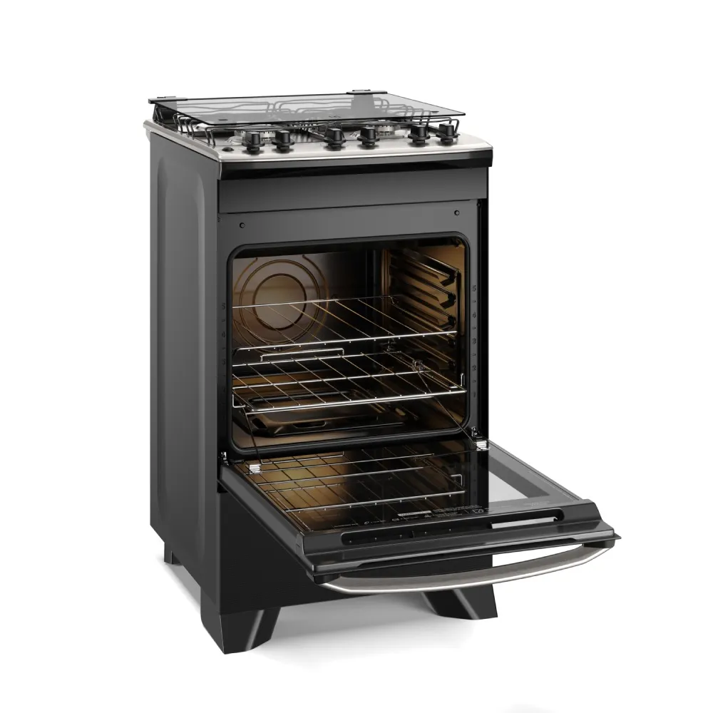 Fogão 4 bocas Electrolux Preto Experience com Mesa Inox, Timer e Tripla Chama (FE4TP)