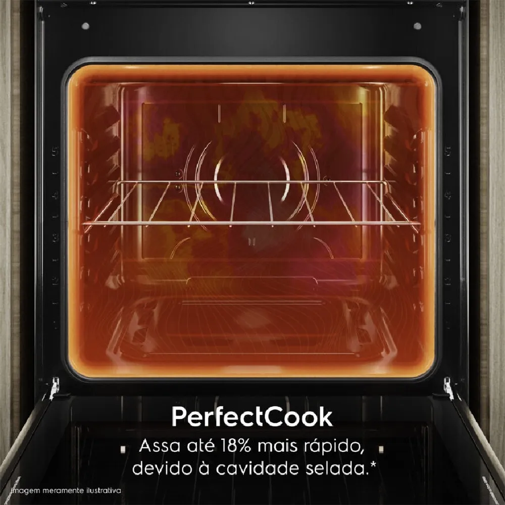 Fogão 5 bocas Electrolux Preto Experience Mesa de Vidro, PerfectCook e VaporBake (FE5GP)
