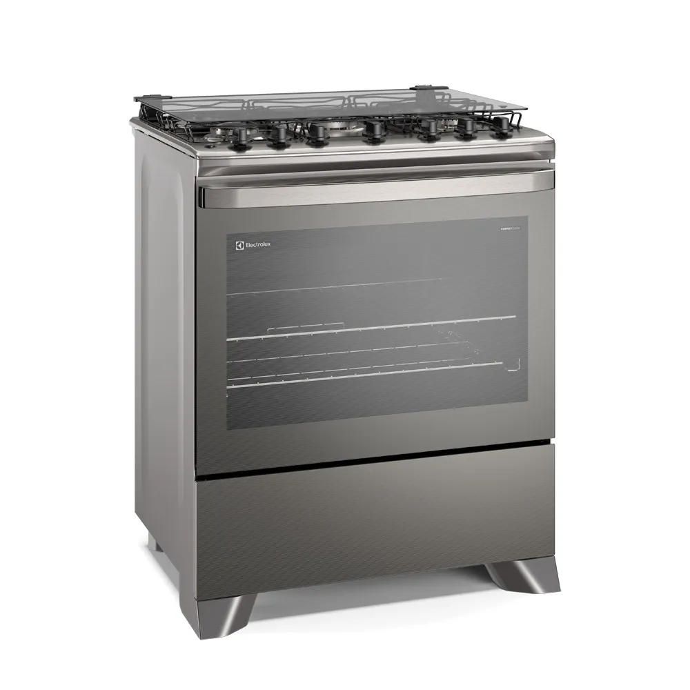 Fogão 5 bocas Electrolux Cinza Experience com Mesa Inox, Timer e Tripla Chama (FE5TC)