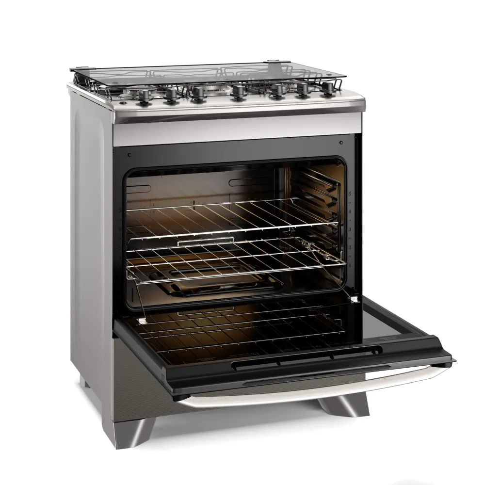 Fogão 5 bocas Electrolux Cinza Experience com Mesa Inox, Timer e Tripla Chama (FE5TC)