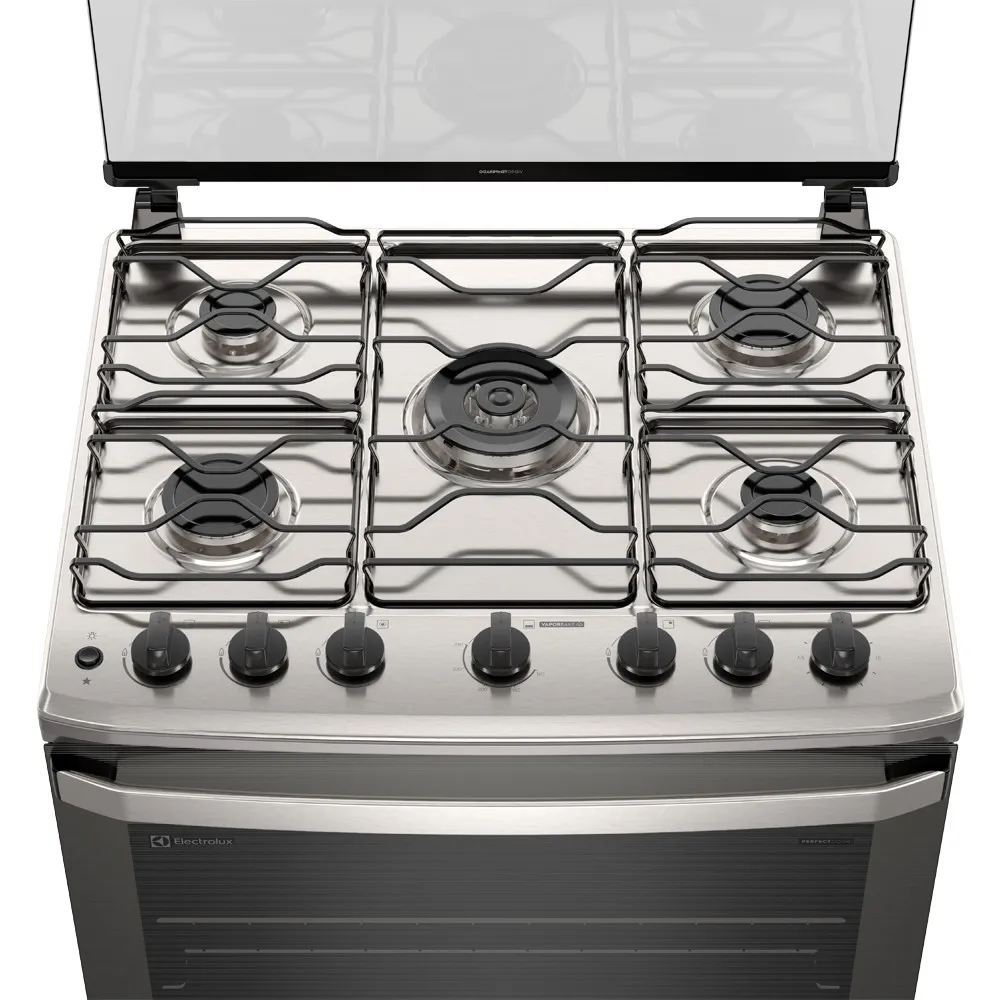 Fogão 5 bocas Electrolux Cinza Experience com Mesa Inox, Timer e Tripla Chama (FE5TC)