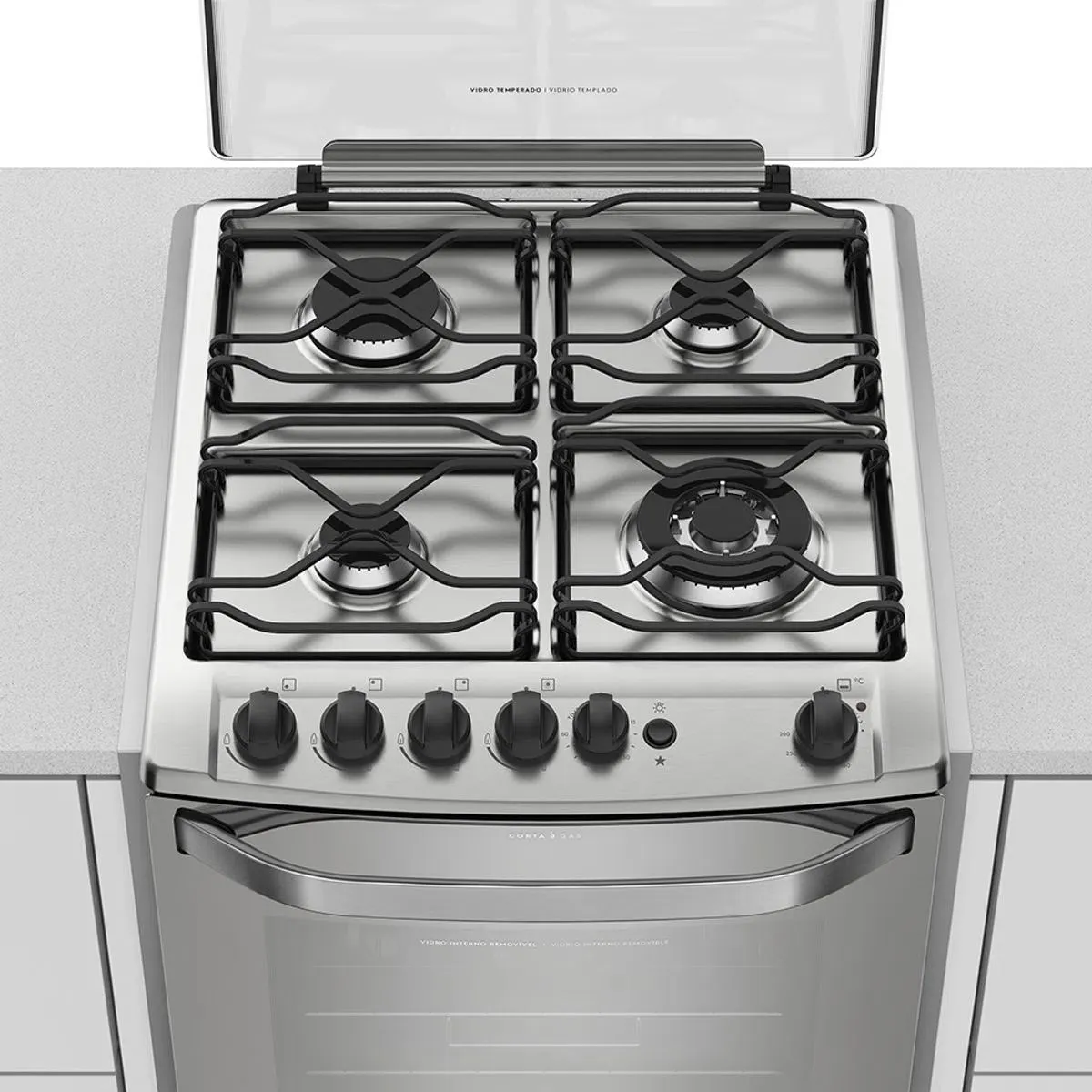 Fogão 4 Bocas de Embutir Electrolux Prata com Grill e Tripla Chama (56EXT)