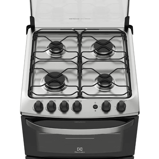 Fogão 4 Bocas Electrolux Branco com Duplo Forno e Porta Full Glass (56DBA)