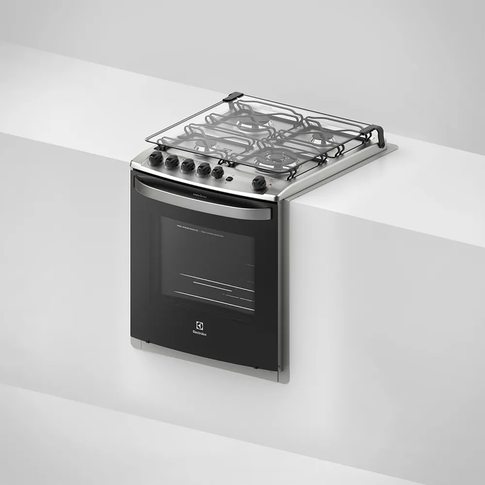 Fogão 4 Bocas de Embutir Electrolux Preto com Grill e Tripla Chama (56EBT)