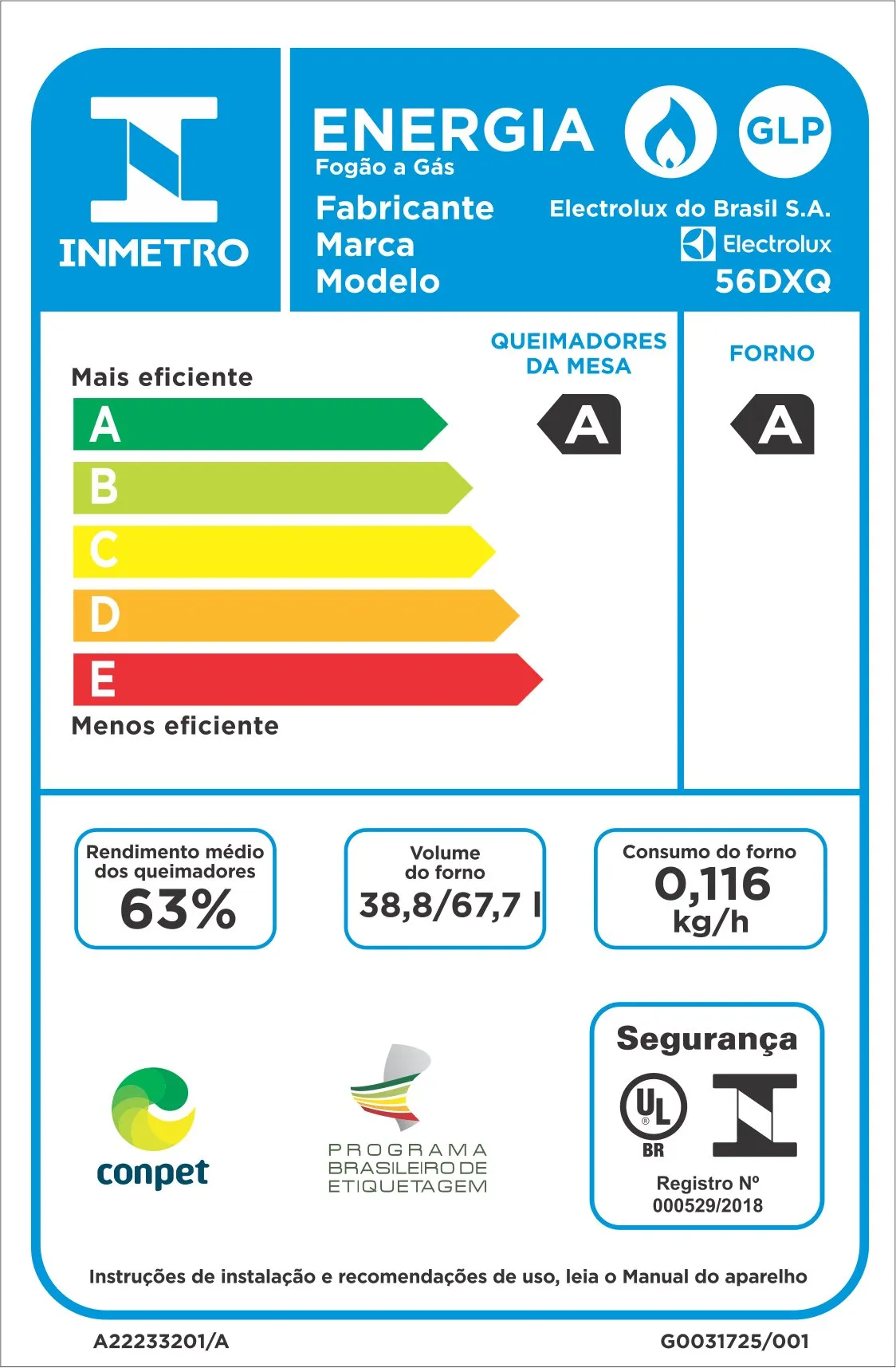 Fogão 4 Bocas Electrolux Prata com Forno Duplo e Tripla Chama (56DXQ)