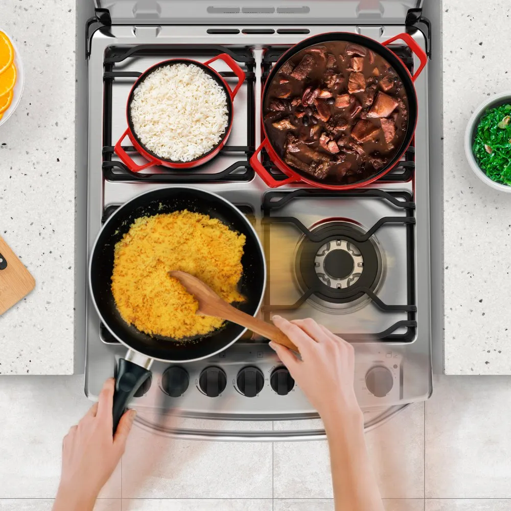 Fogão 4 Bocas Electrolux Prata com Grill e Tripla Chama (56GXQ)