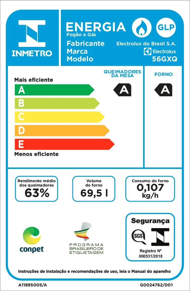 Fogão 4 Bocas Electrolux Prata com Grill e Tripla Chama (56GXQ)