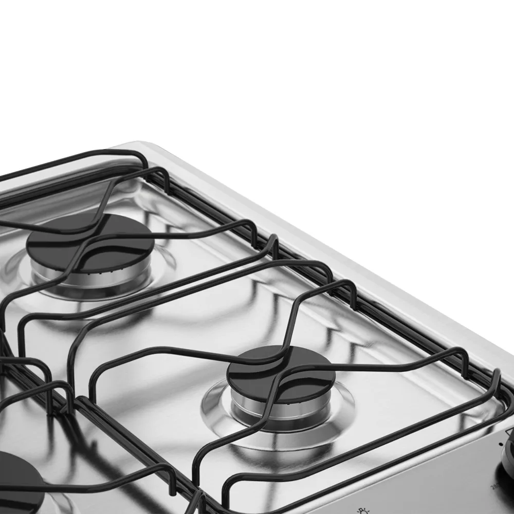 Fogão 4 Bocas Electrolux Preto com Porta Full Glass (56LBU)
