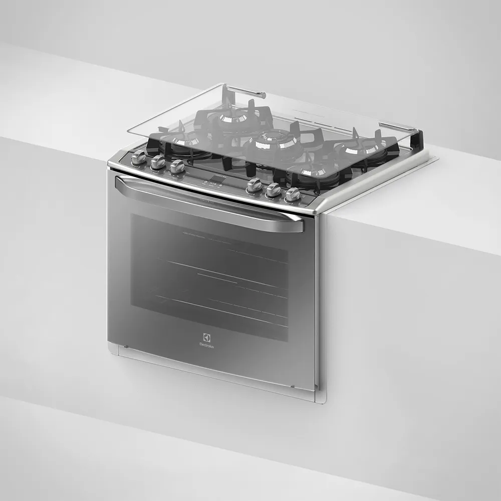 Fogão 5 Bocas de Embutir Electrolux Prata com Mesa de Vidro e Grill (76EXV)