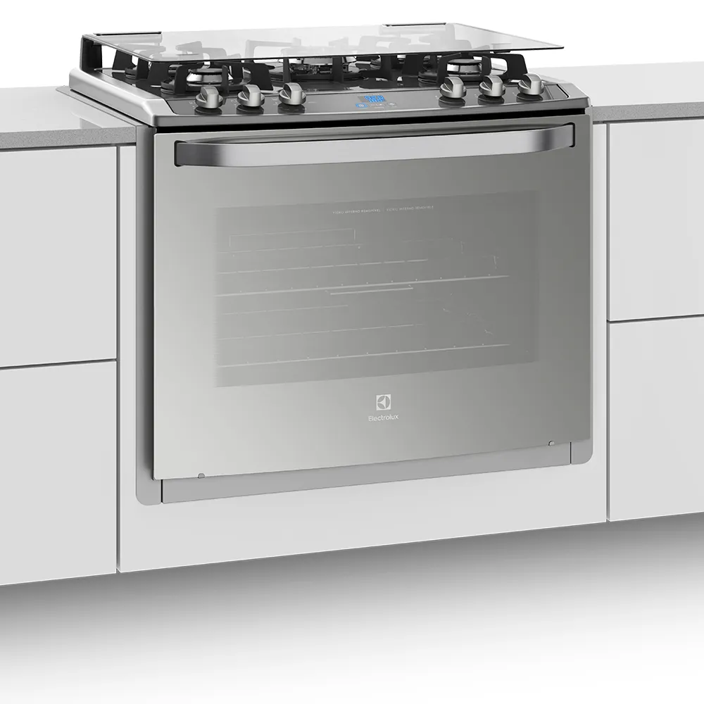 Fogão 5 Bocas de Embutir Electrolux Prata com Mesa de Vidro e Grill (76EXV)