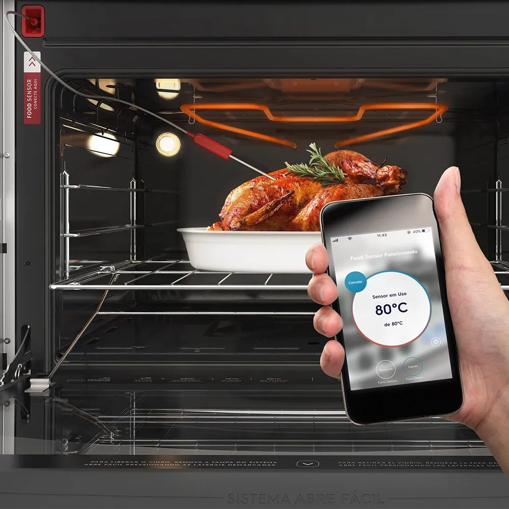 Fogão 5 Bocas Electrolux Prata com Mesa de Vidro e Forno Duplo (76DXW)