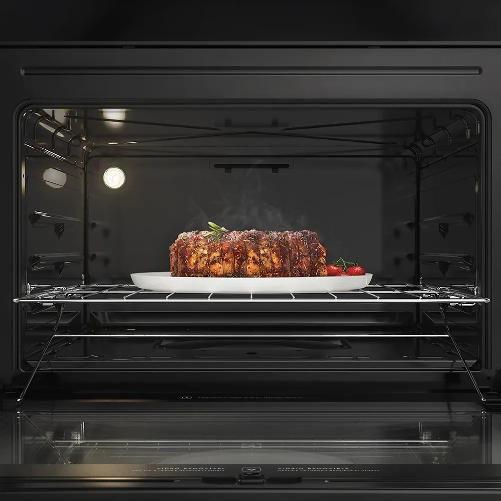 Fogão 5 Bocas Electrolux Prata com Mesa de Vidro e Tripla Chama (76USV)