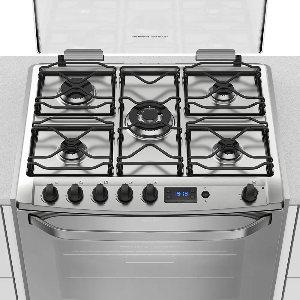 Fogão 5 Bocas de Embutir Electrolux Prata com Grill e Timer Digital (76EXR)