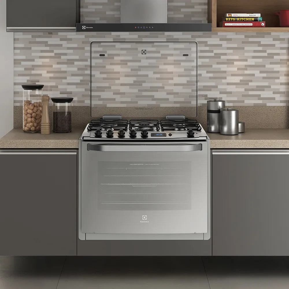 Fogão 5 Bocas de Embutir Electrolux Prata com Grill e Timer Digital (76EXR)