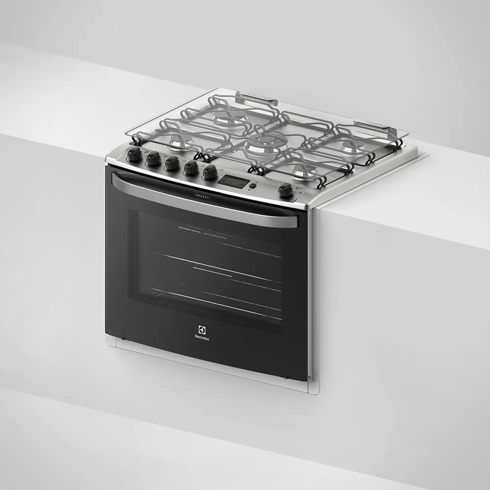 Fogão 5 Bocas de Embutir Electrolux Preto com Grill e Tripla Chama (76EBR)