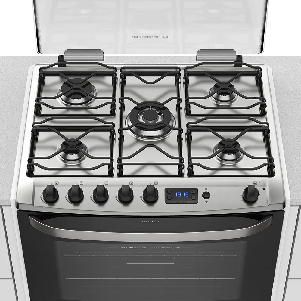 Fogão 5 Bocas de Embutir Electrolux Preto com Grill e Tripla Chama (76EBR)