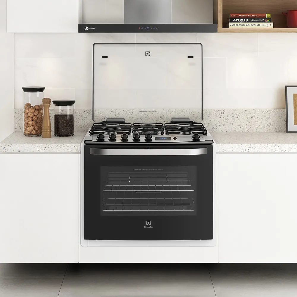 Fogão 5 Bocas de Embutir Electrolux Preto com Grill e Tripla Chama (76EBR)