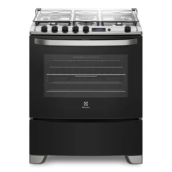 Fogão 5 Bocas Electrolux Preto com Tripla Chama e Timer Digital (76USR)