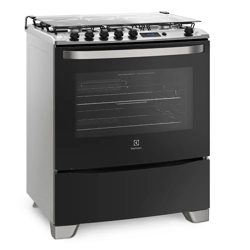Fogão 5 Bocas Electrolux Preto com Tripla Chama e Timer Digital (76USR)