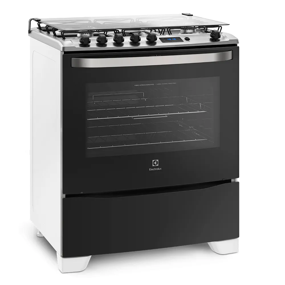 Fogão 5 Bocas Electrolux Preto com Tripla Chama e Timer Digital (76UBR)