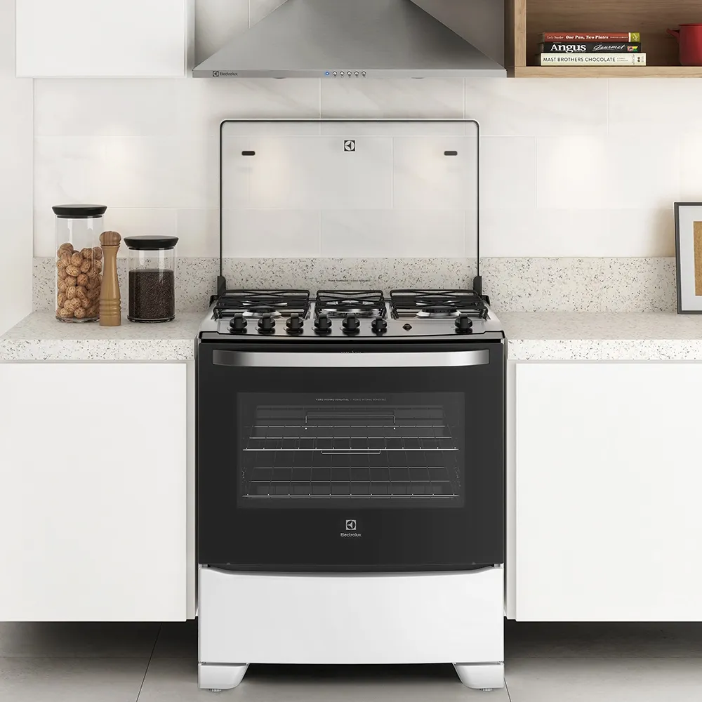 Fogão 5 Bocas Electrolux Branco com Tripla Chama e Timer (76UBQ)