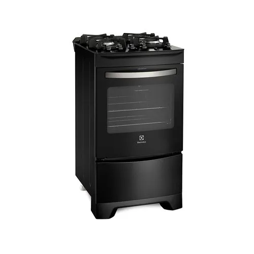 Fogão 4 Bocas Electrolux Preto com Mesa de Vidro e Porta Full Glass (52LPV)