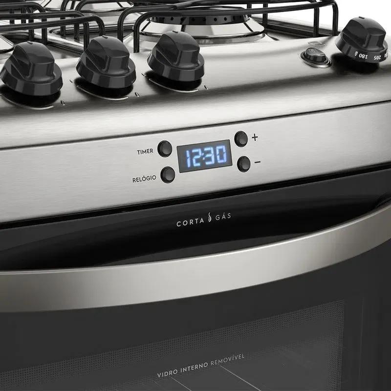 Fogão 4 Bocas de Embutir Electrolux Prata com Timer Digital (52EXR)