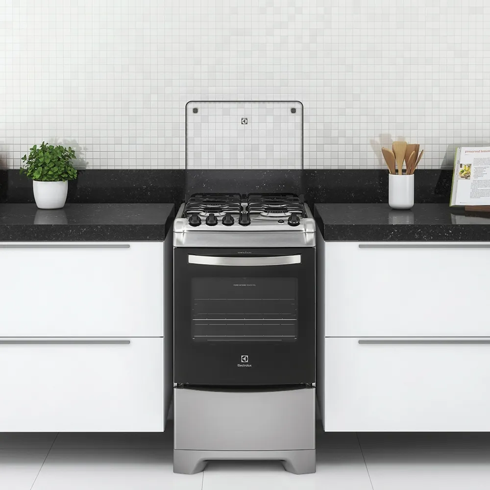 Fogão 4 Bocas Electrolux Prata com Vidro Interno Removível (52LXS)