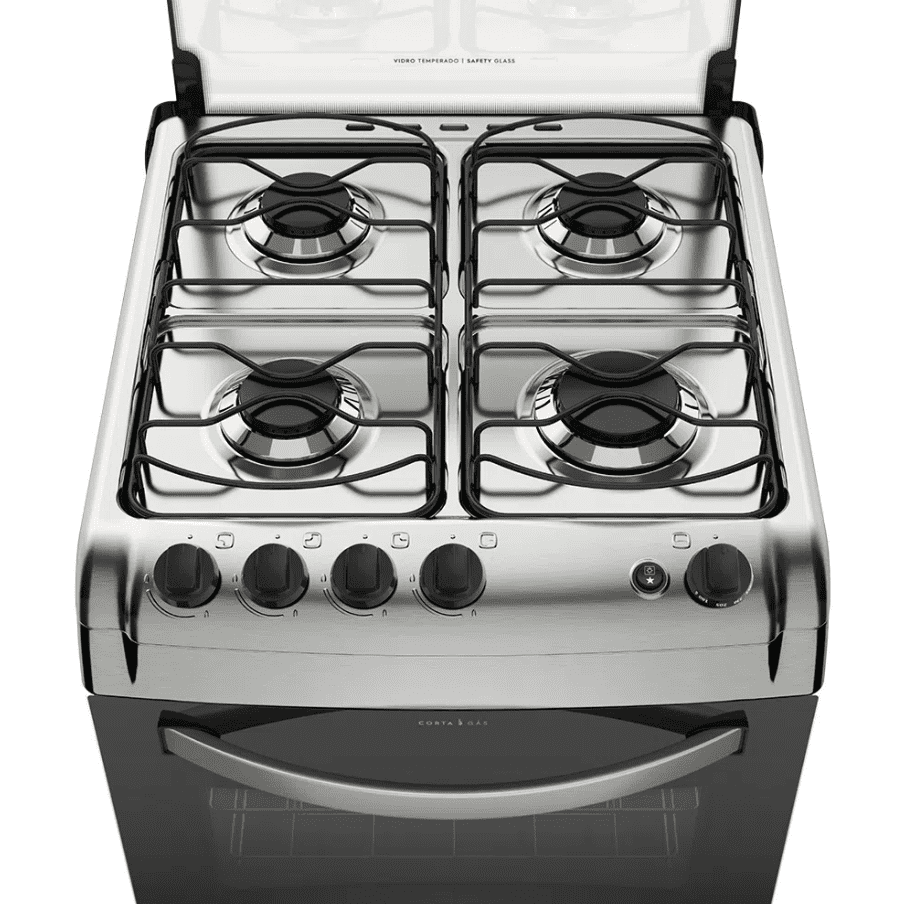 Fogão 4 Bocas Electrolux Prata com Vidro Interno Removível (52LXU)