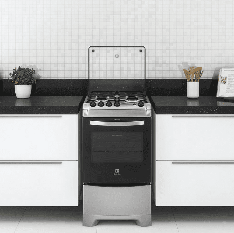Fogão 4 Bocas Electrolux Prata com Vidro Interno Removível (52LXU)