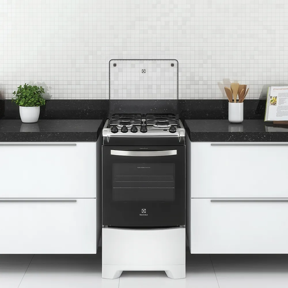 Fogão 4 Bocas Electrolux Branco Vidro Interno Removível (52LBU)