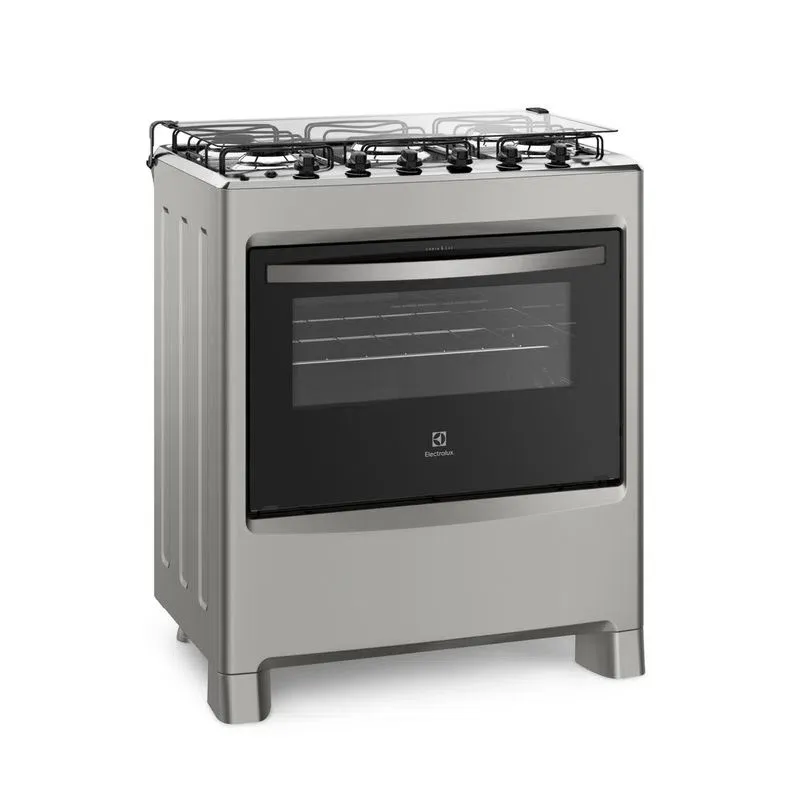 Fogão 5 Bocas Electrolux Prata com Ultra Chama e Vidro Interno Removível (76LSU)