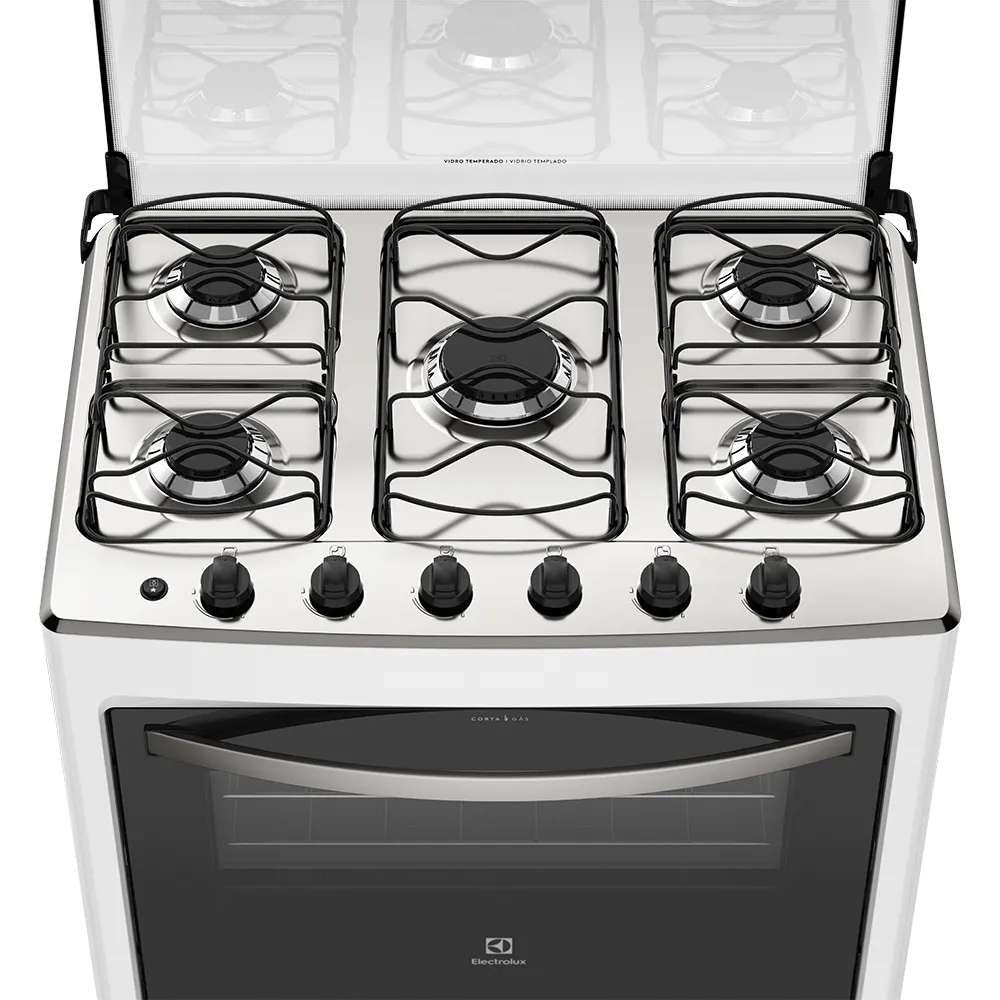 Fogão 5 Bocas Electrolux Branco com Ultra Chama e Painel Completo (76LBU)