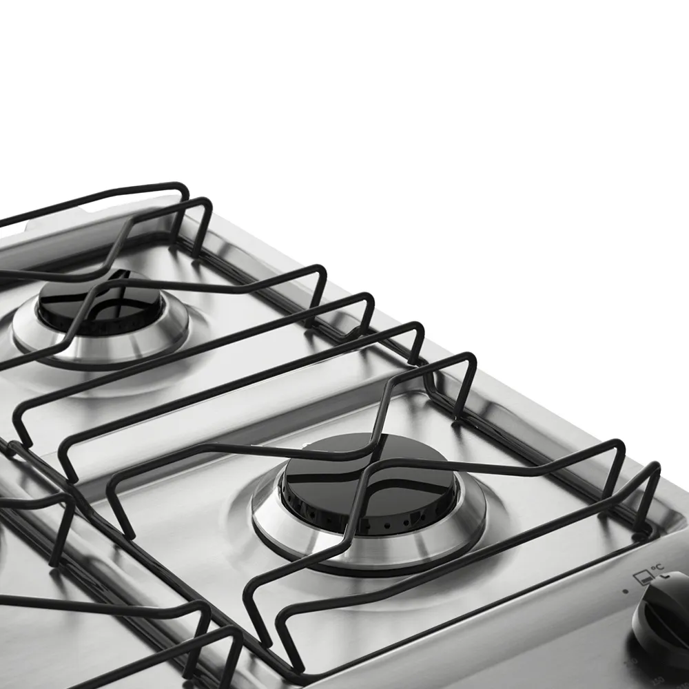 Fogão 5 Bocas Electrolux Prata com Tripla Chama e Forno Easy to Clean (76USQ)