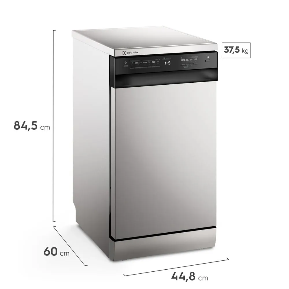 Lava-Louça Electrolux 10 Serviços Inox com Programa Lava & Seca 50 min (LS10E)